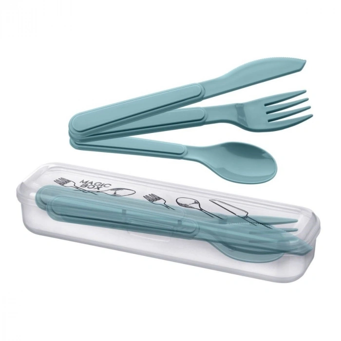Kendiliğinden Kutulu Hijjenik Plastik Piknik Tipi Çatal Kaşık Bıçak Seti (5263)