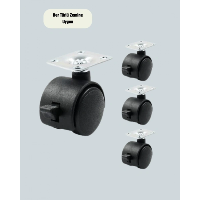 Kilitli Mini Tekerlek Ayak 4 Cm 4’lü Set