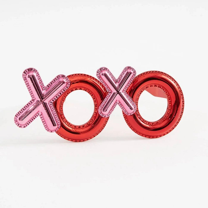 Kırmızı Renk Xoxo Yazılı Parti Gözlüğü 17x7 cm (5263)