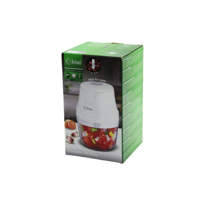 KİWİ KC-8203  USB ŞARJLI MİNİ   3 BIÇAKLI  BLENDER RONDO GIDA DOĞRAYICI  350ML=MİKA KRİSTAL HAZNE (5263)