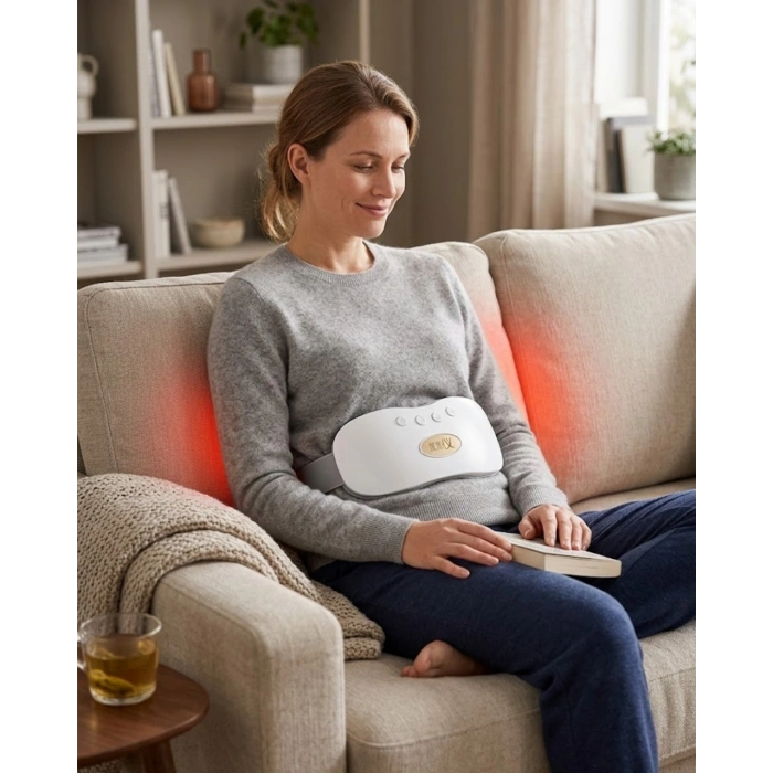 Kızılötesi Isıtmalı Titreşimli Kadın Bel Ve Rahim Masaj Kemeri Usb Şarjlı