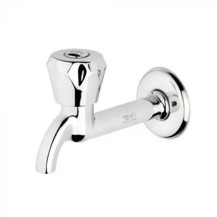 Klasik Musluk Uzun Başlık Kırmızı Sıcak Su Topbaş Topaç Koç Başlık Duvardan Tek Giriş Aynasız