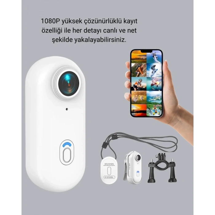 Kompakt 1080p Aksiyon Kamerası Suya Dayanıklı Wifi Ve 120° Geniş Açı