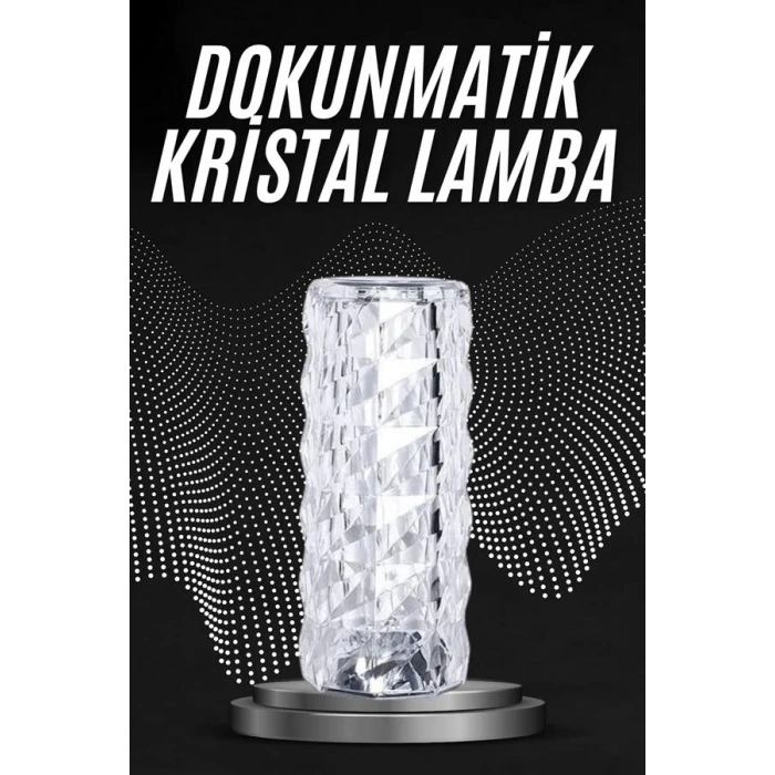 Kristal Lamba Masa Lambası Şarjlı Masa Lambası Dokunmatik Sensör Usb Şarjlı