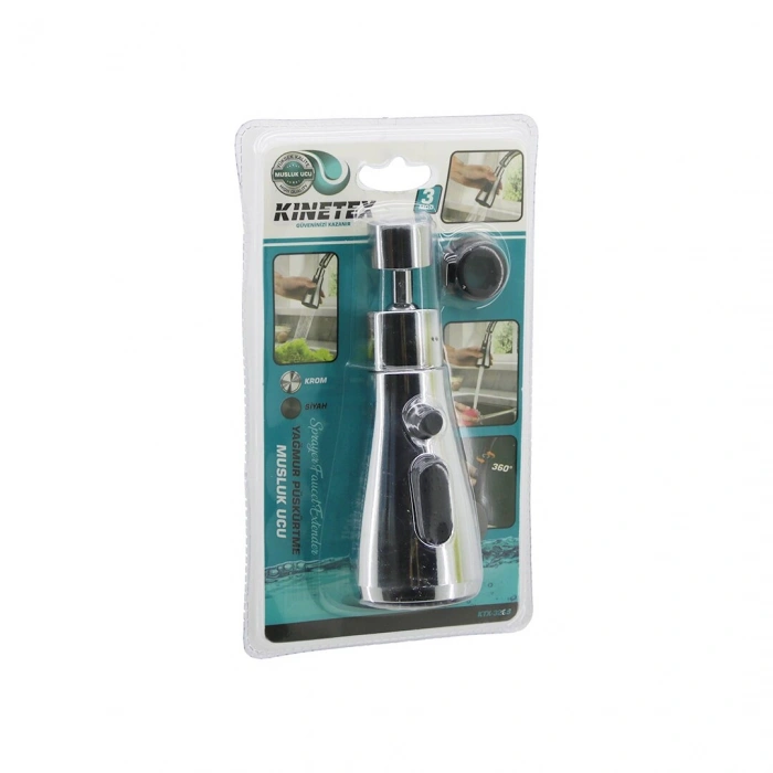 KROM  360 DERECE - 3 MOD YAĞMUR PÜSKÜRTME BORULU KUBAR MUSLUK UCU KTX-3289 (5263)