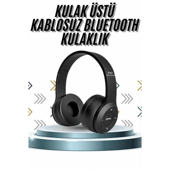 Kulak Üstü Bluetooth Kulaklık Yüksek Ses Kaliteli Ayarlanabilir