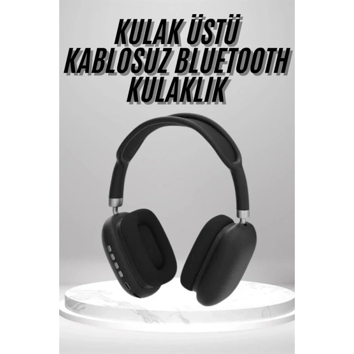 Kulak Üstü Kablosuz Bluetooth Kulaklık Yumuşak Süngerli Sd Kart Girişli
