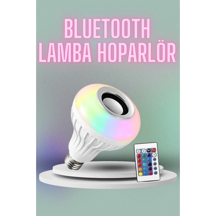 Kumandalı Rgb Led Işık Bluetooth Hoparlör Ses Lambası Renkli Ampul