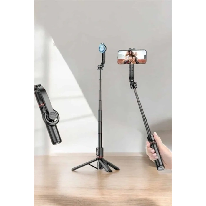 Kumandalı Tripod Telefon Tutucu Selfie Çubuğu 360 Derece Dönebilen