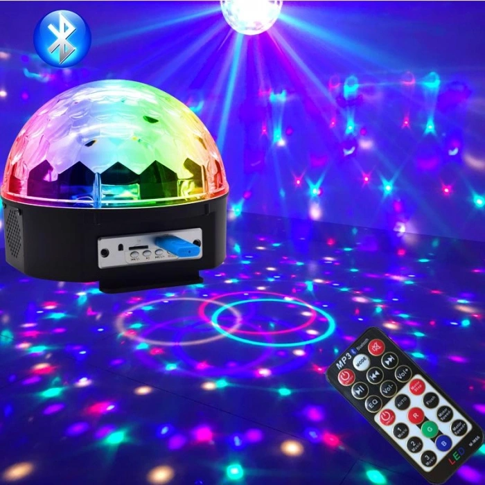 Küre Disko Topu Müzik Çalar Renkli Lazer Işıklı Bluetooth (5263)