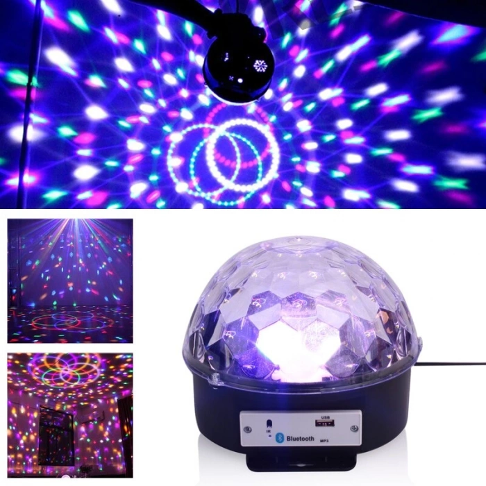 Küre Disko Topu Müzik Çalar Renkli Lazer Işıklı Bluetooth (5263)