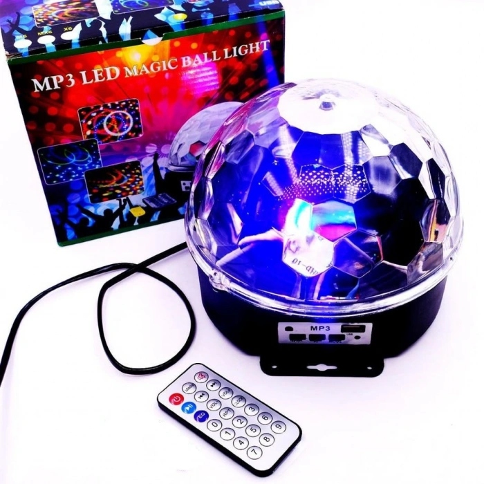 Küre Disko Topu Müzik Çalar Renkli Lazer Işıklı Bluetooth (5263)