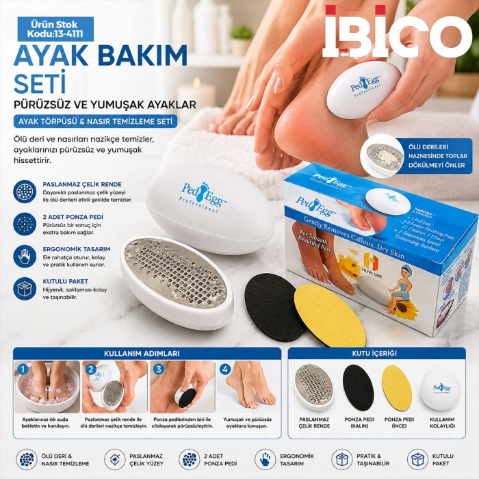 KUTULU - 9CM AYAK BAKIM - NASIR TEMİZLEME AYAK TÖRPÜSÜ (5263)