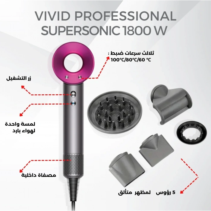 Leafless Hair Dryer 4 In 1 Saç Kurutma Makinası 3 Kademe (5263)