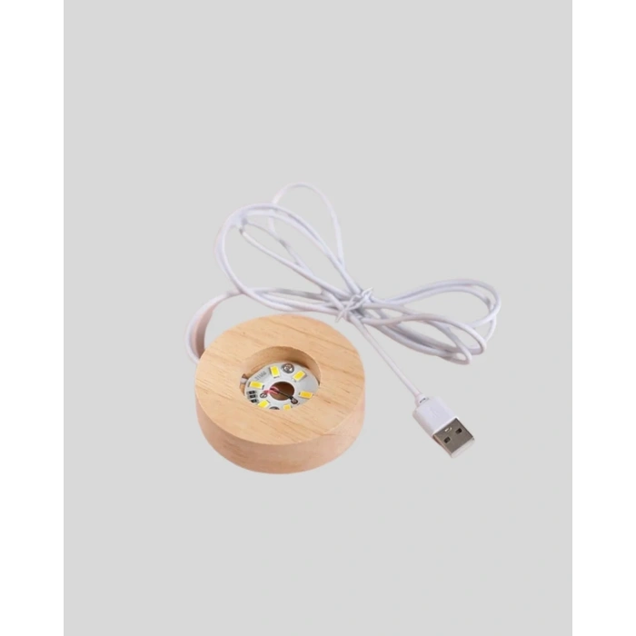 Led Işıklı Kalp Desenli Cam Küre Büyük Boy Ahşap Tabanlı