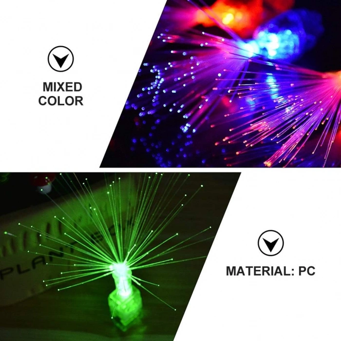 Led Işıklı Renkli Püsküllü Parmak Işığı 4 Renk 4 Adet (5263)