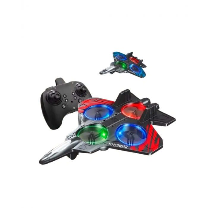 Led Işıklı Uzaktan Kumandalı Drone Fighter Jet Tasarımlı 360 Derece Dönebilen Oyuncak Uçak