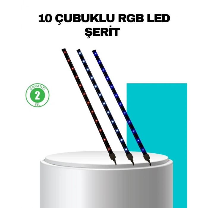 Led Meteor Yağmur Işığı 10 Adet Çubuk Kayan Yıldız Efektli