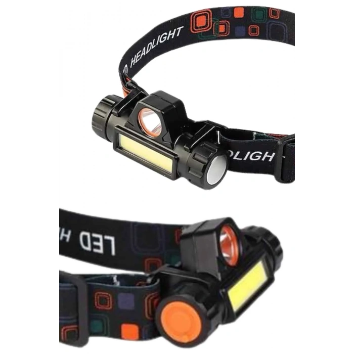 Ledli Şarjlı Kafa Lambası Led Şarjlı Su Geçirmez Kafa Feneri