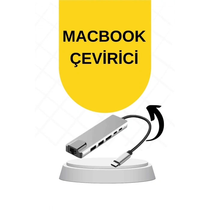 Macbook Pro/air Uyumlu Usb Type-c 8 In 1 Hub Dönüştürücü Çevirici Çoklayıcı Usb Hdmı Micro Sd 8 Girişli