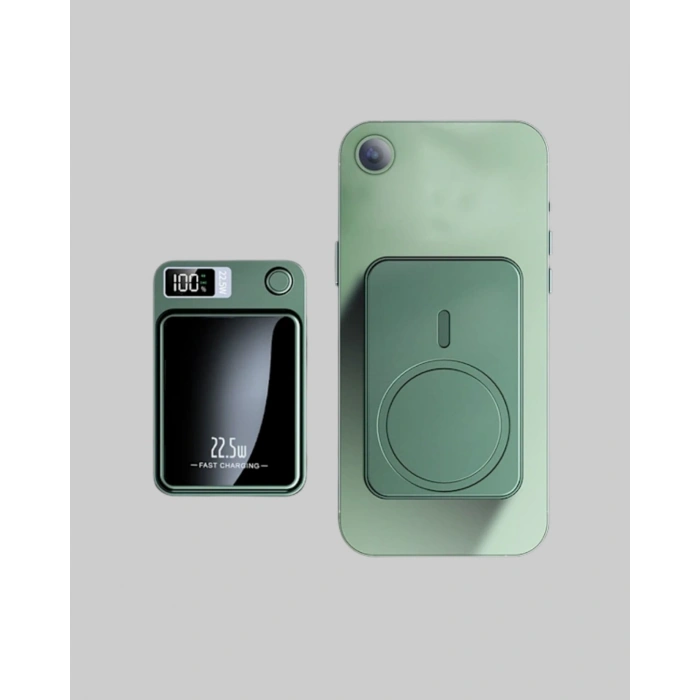 Magsafe Powerbank 10.000 Mah Kablosuz Ve Dijital Ekranlı Hızlı Şarj Cihazı