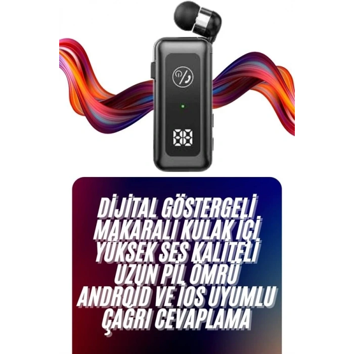Makaralı Bluetooth Kulaklık Telefon Uyumlu Makaralı Tf Kart Girişli Güç Göstergeli