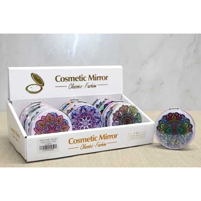 Mandala Desenli Hareketli Sulu El Aynası Alk4582