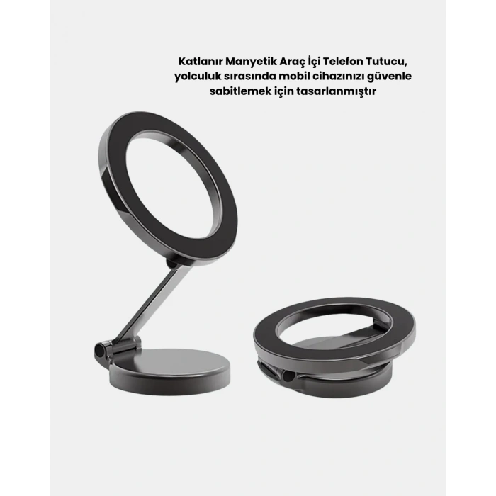 Manyetik Katlanabilir Araç Telefon Tutucu – Magsafe Uyumlu, 360° Ayarlanabilir, Güçlü Mıknatıs