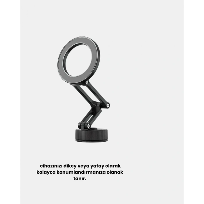 Manyetik Katlanabilir Araç Telefon Tutucu – Magsafe Uyumlu, 360° Ayarlanabilir, Güçlü Mıknatıs