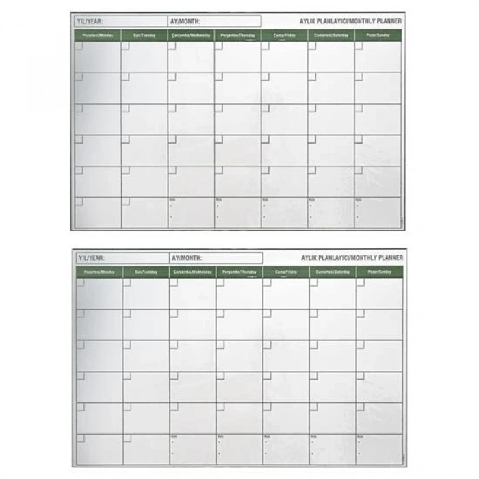 Manyetik Yapışkanlı Bir Aylık Program Planlayıcı Takvim 85x56 cm (5263)