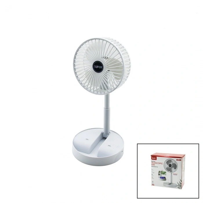 MASA ÜSTÜ VANTİLATÖR USB ŞARJLI KATLANIR FAN=16.4CM - UZAYAN AYAK=12.5-19CM 180 DERECE DÖNEBİLEN TELEFONLUKLU BWFN-11 (5263)