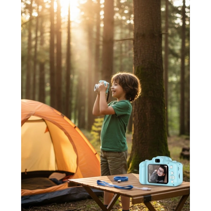 Mavi Şarjlı Mini Hd Kamera Video Fotoğraf Çekimli Usb Bağlantılı Dijital Cihaz