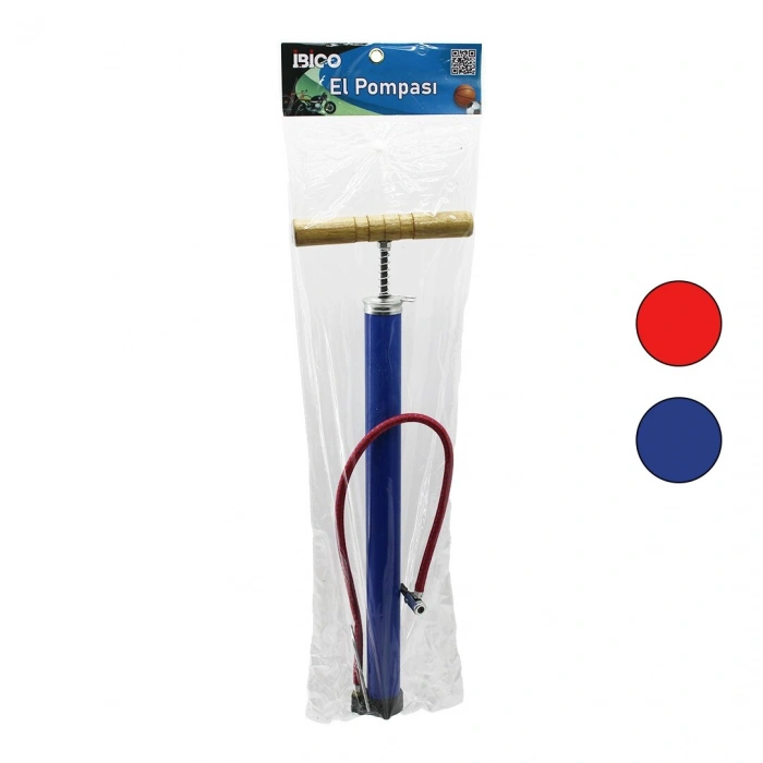 METAL GÖVDE   AHŞAP KOL   İRAN  EL POMPASI  55CM   TOP - BİSİKLET - MOTOR  AYAKLIK APARATLI (5263)