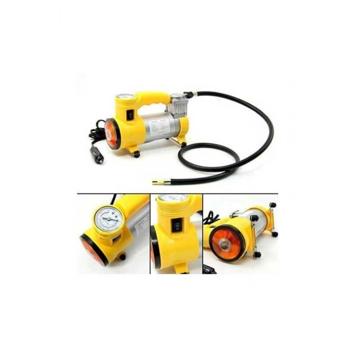 Metal Gövdeli ve Işıklı Mini Araç Hava Kompresörü (5263)