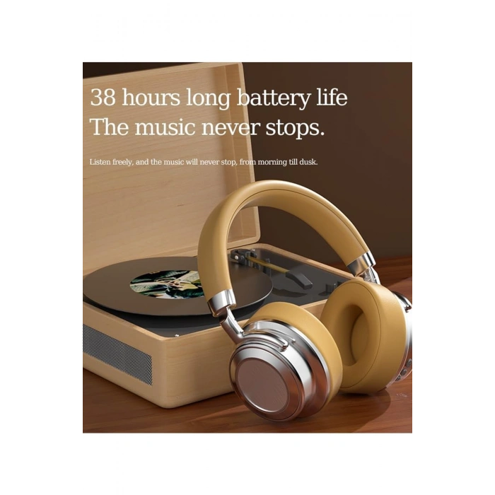 Metal Kulak Üstü Kablosuz Bluetooth Kulaklık Hybrid Anc Type-c Hızlı Şarj Bluetooth 6.0