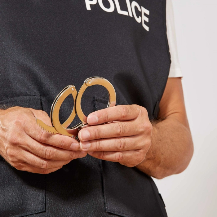 Metal Malzemeden İmal Anahtarlı Oyuncak Polis Kelepçesi (5263)