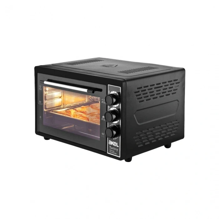 MİDİ FIRIN KARE 38LT AYARLANABİLİR TERMOSTAT = 50–320°C - SAATLİ = 0 - 90 DK ZİL 3 KADEME HIZ AYAR EMAYE TEPSİ  50x33x40cm (5263)