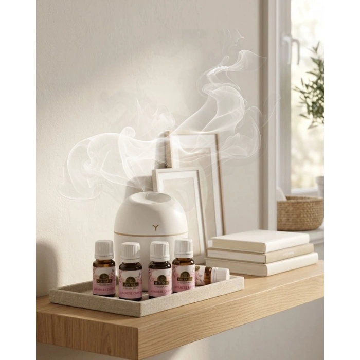 Mini Difüzör Hava Nemlendirici 5 Esans Hediyeli Usb Bağlantılı Model