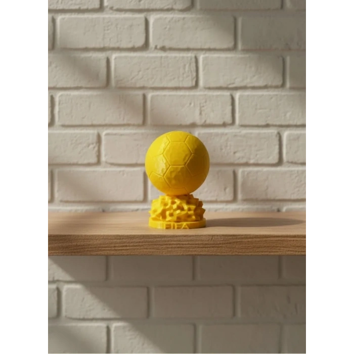 Mini Fıfa Futbol Topu Biblo Sarı Renk 10cm Spor Temalı Dekor