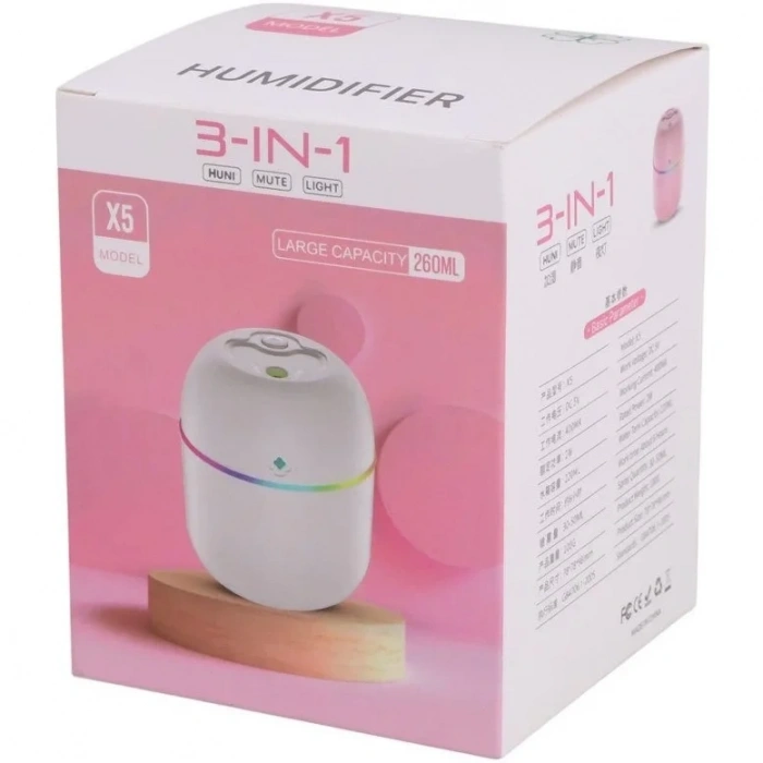 Mini Hava Nemlendirici 3in1 H2O Humidifier220ml (5263)