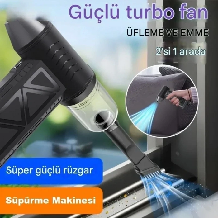 Mini Şarjlı Hava Üfleyici ve Vakumlu El Süpürgesi (5263)