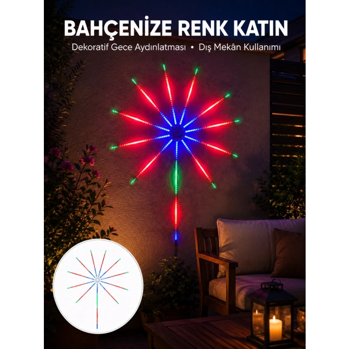 Modüler Rgb Led Duvar Işığı Havai Fişek Efektli Uzaktan Kumandalı Yeni Nesil