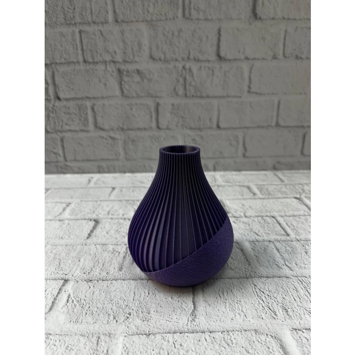 Mor Çizgili Dekoratif Vazo 11 Cm Modern Tasarım Aksesuar