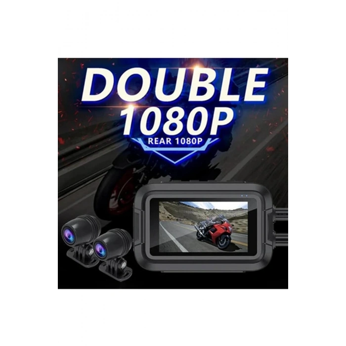 Motosiklet Kamerası Full Hd 1080p,150° Geniş Açı 3.0 Ekran Çift Ön–arka Kamera Wifi Destekli Gprs Özellikli