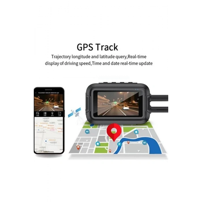 Motosiklet Kamerası Full Hd 1080p,150° Geniş Açı 3.0 Ekran Çift Ön–arka Kamera Wifi Destekli Gprs Özellikli