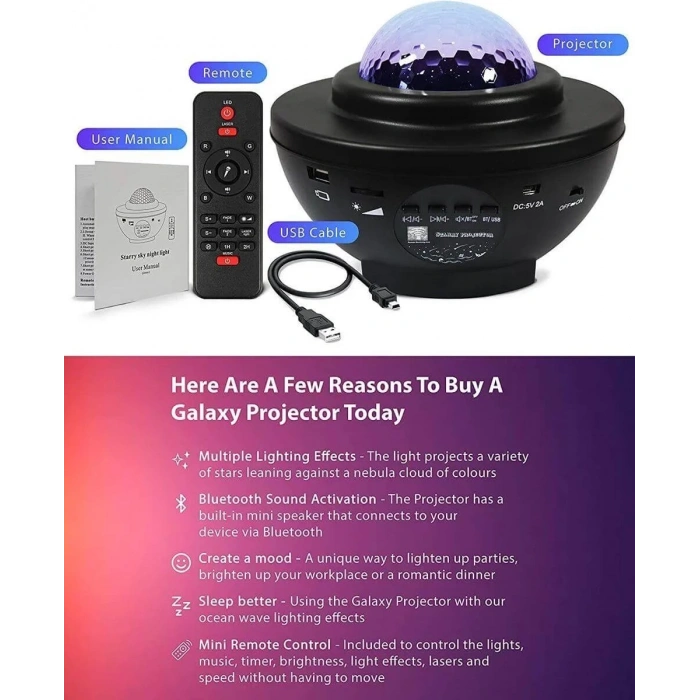 Müzikli, Bluetooth Bağlantılı, Işık Küresi (5263)