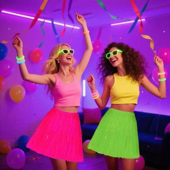 Neon Turuncu Hawaii Parti Eteği 40 cm (5263)