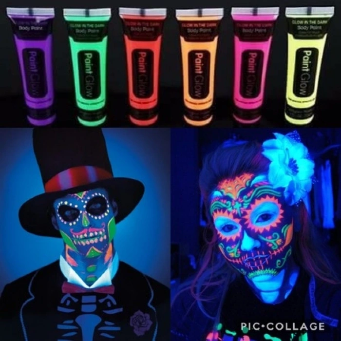 Neonlu Glow Parti Yüz Boyası 6 Renk 6 Adet (5263)