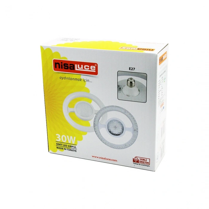 NİSALUCE EAMP-059/KB  MİKA KRİSTAL PLASTİK CAM   SİMİT MODEL  LED AMPUL  30W   E27   BEYAZ=6500K   2700 LUMEN (5263)