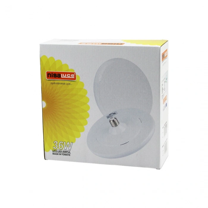 NİSALUCE EAMP-063/KB 36W E27 UFO TİPİ LED LAMBA AMPUL KRİSTAL DESENLİ MİKA PLS.KAPAK 6400K - 3240LÜMEN (5263)